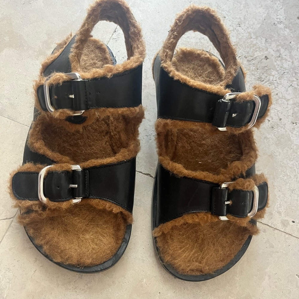 Fur Deluxe Meribel Carmel shearling Sandals Woman’s EU 37/US 7